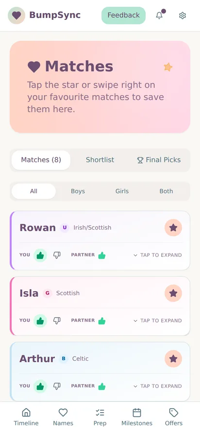 Names both partners liked